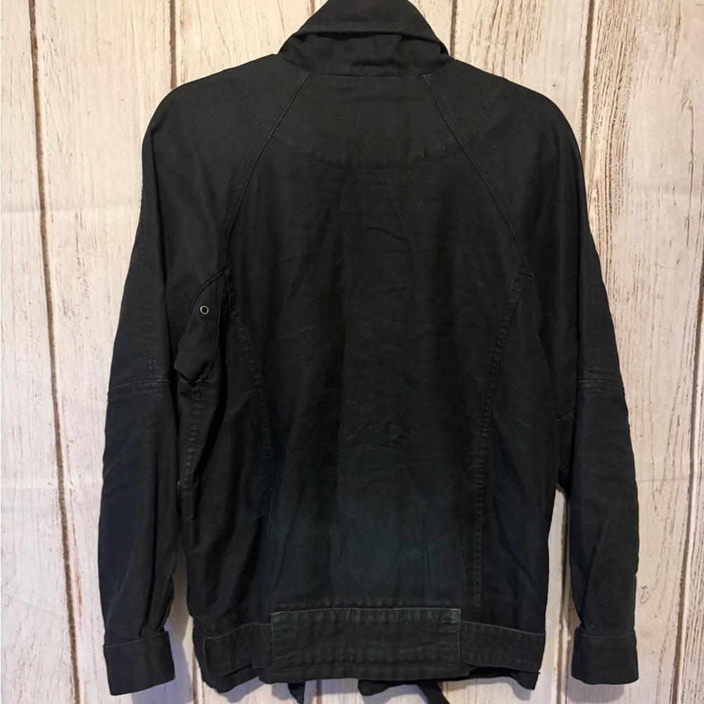 Wilfred Free Rayder Moto Utility Jacket Linen Blend Black Size Small - Picture 9 of 10